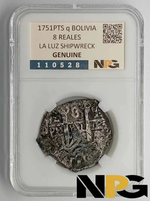 España Colonial - 1751 - Potosí - 8 Reales - Naufragio Nuestra Señora de la Luz - Certificada