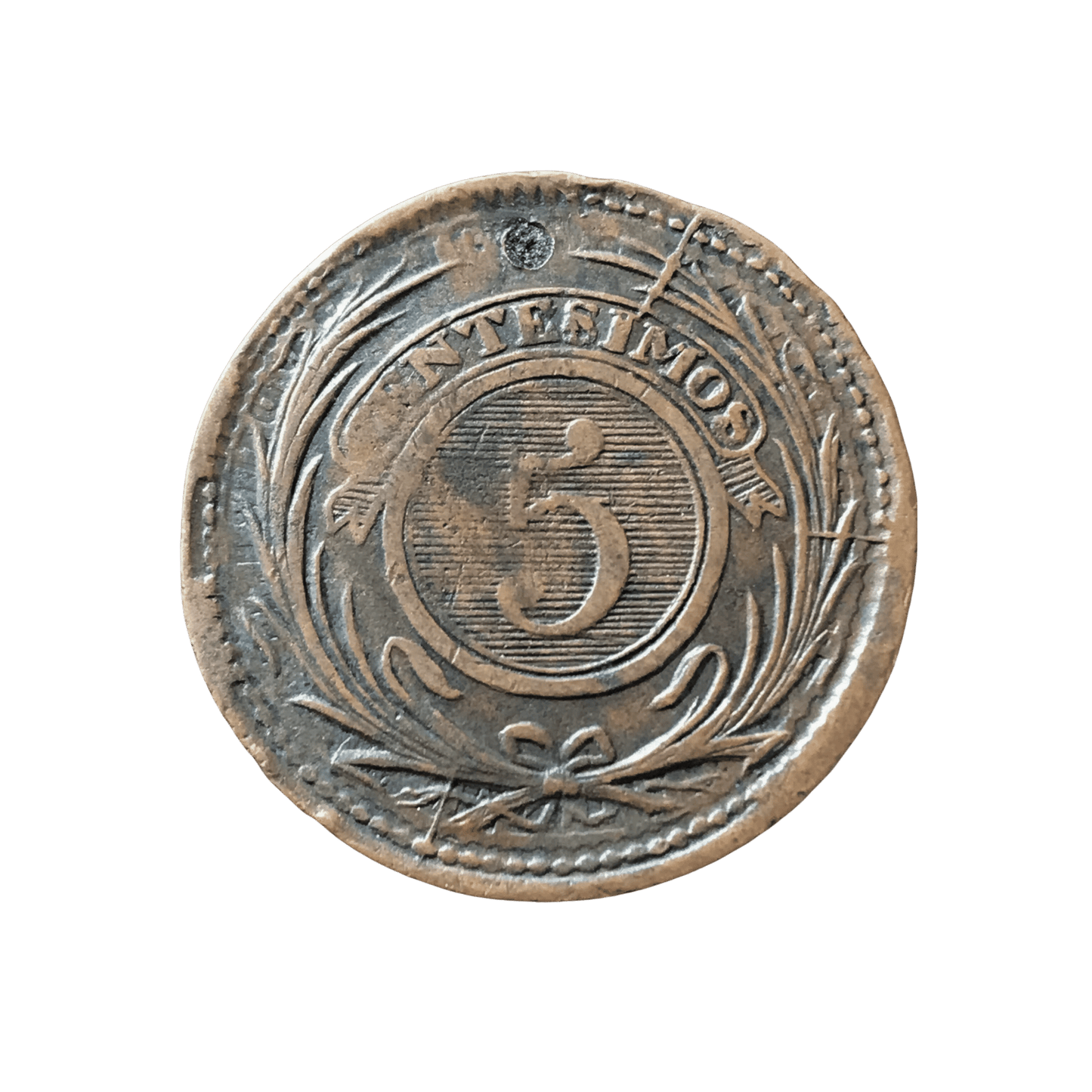 MU_ Uruguay - 5 Centésimos 1855