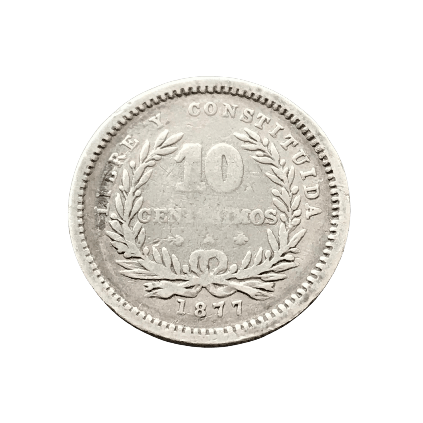 MU_ Uruguay - Ancla Invertida - 10 Centésimos 1877 - 21.2.A