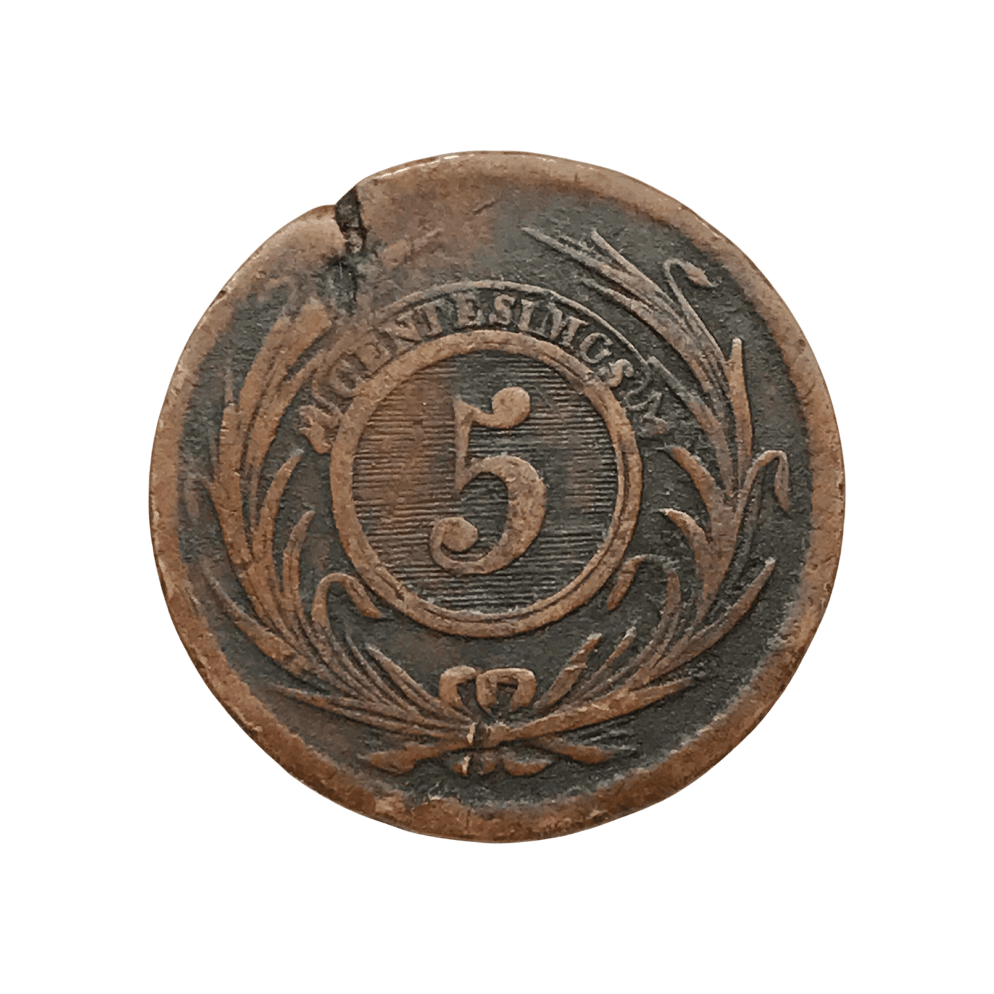 Uruguay - 1854 - 5 Centésimos - 8.1.A