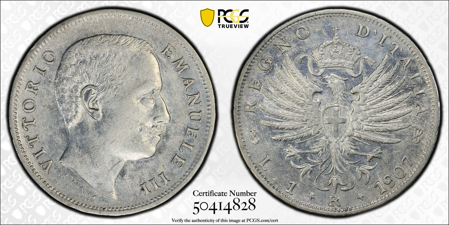 Italia - 1907 - Lira - Certificada