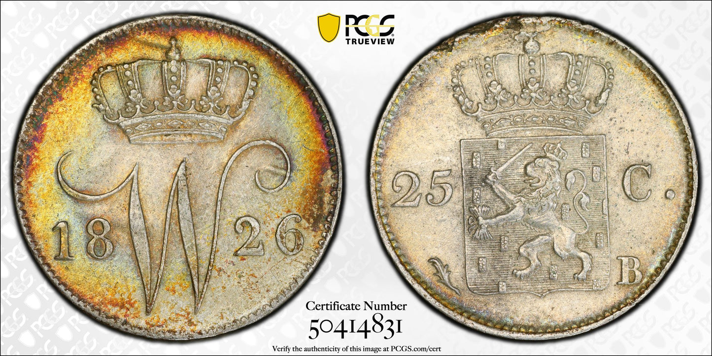 Paises Bajos - 1826 - 25 Cent - Certificada