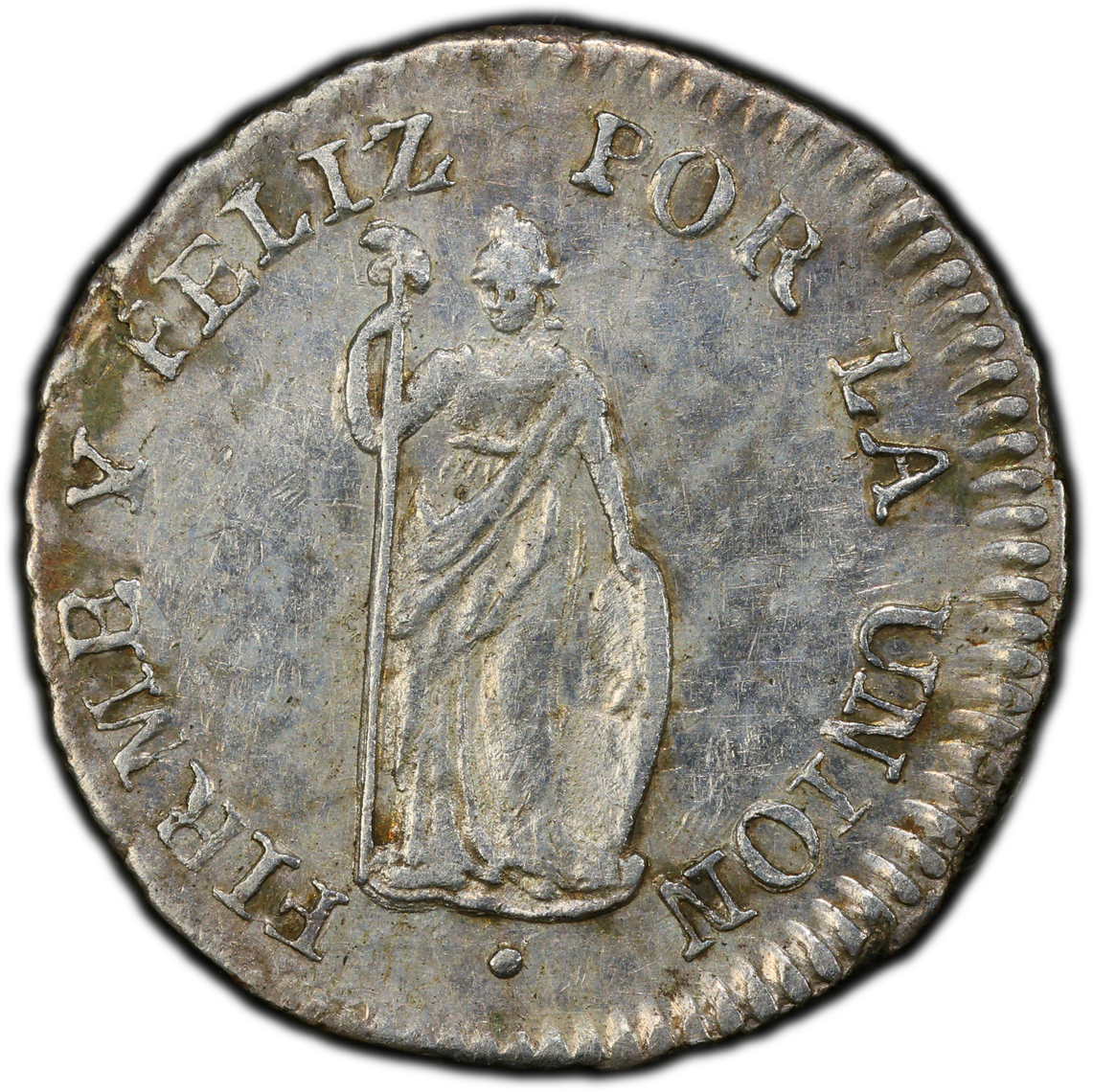 Perú - 1833 - 1/2 Real - Certificada