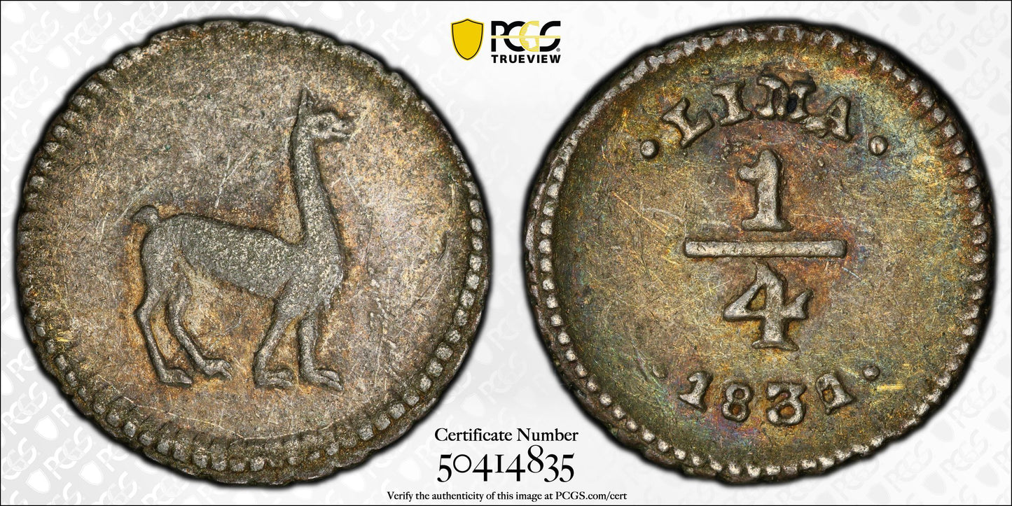 Perú - 1831 - 1/4 Real - Certificada
