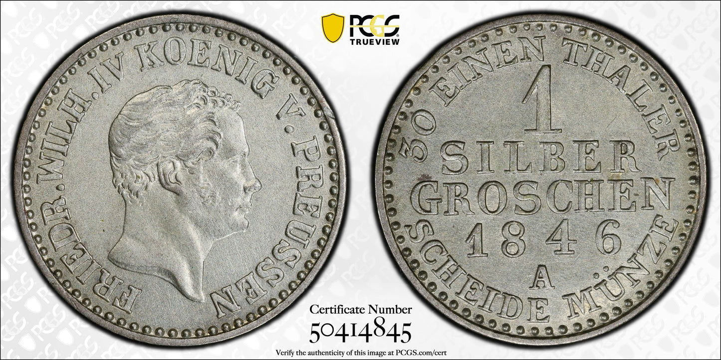 Alemania, Prusia - 1846 - 1 Grosch de Plata - Certificada