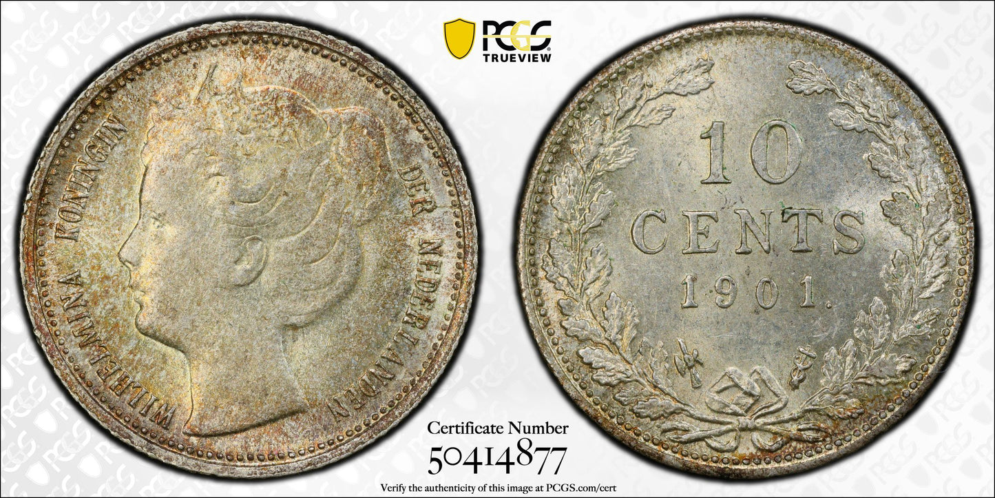 Paises Bajos - 1901 - 10 Cents - Certificada