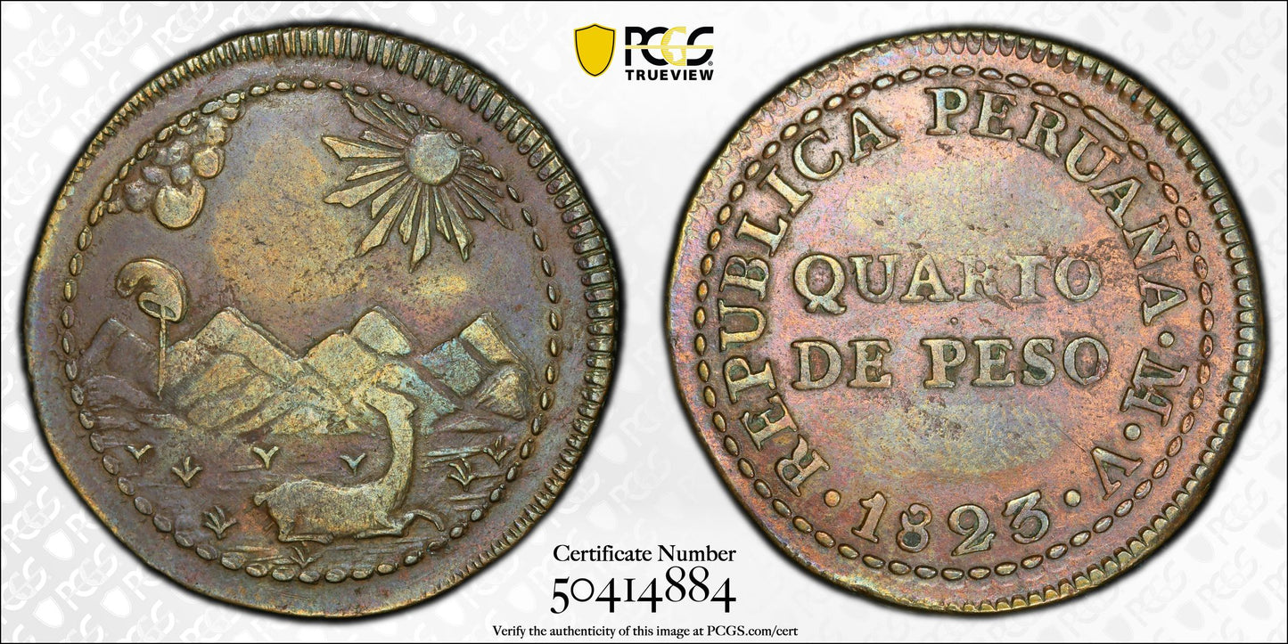 Perú - 1823 - Quarto de Peso - Certificada