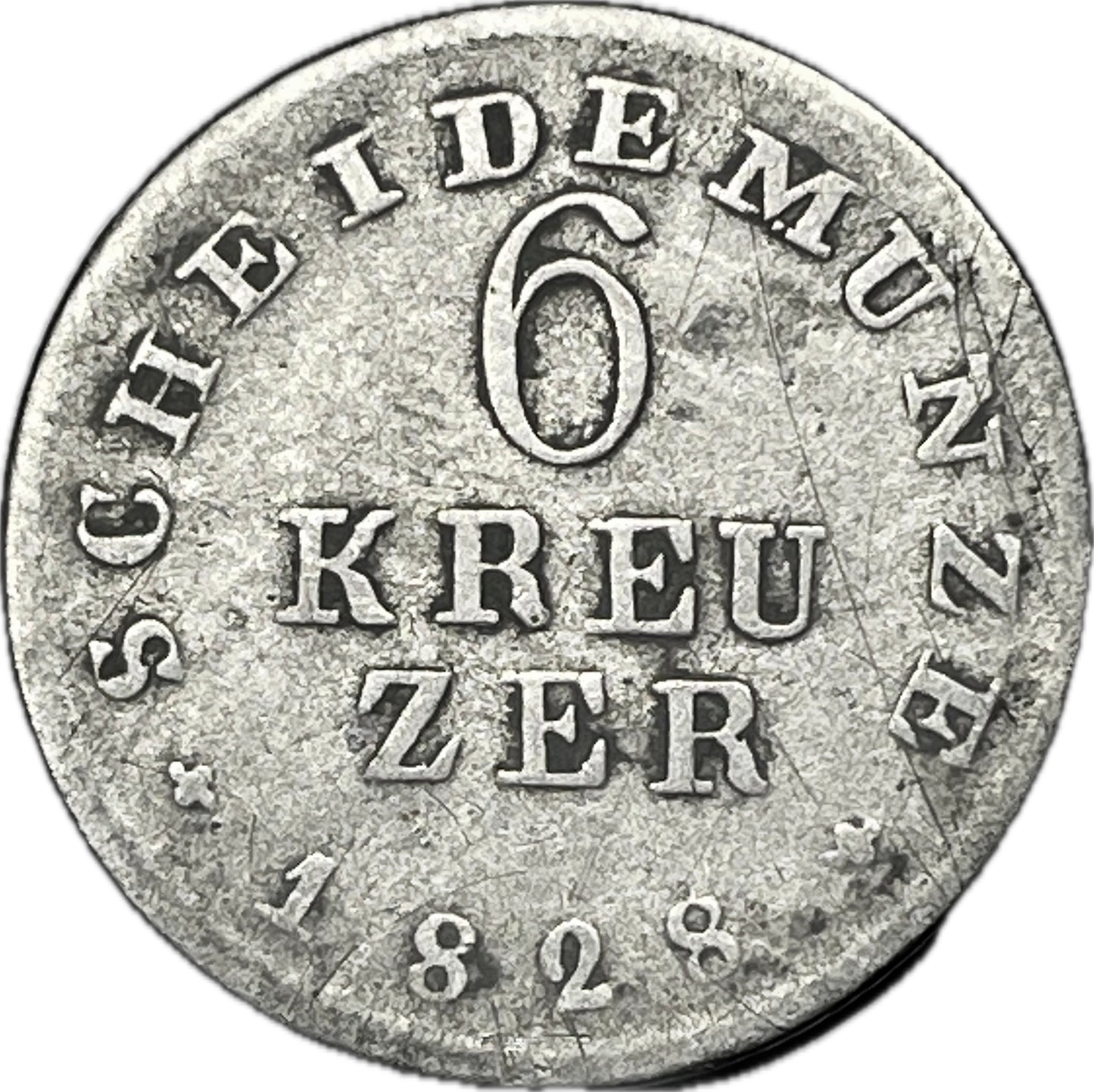 Alemania - 1828 - Hesse-Darmstadt - 6 Kreuzer