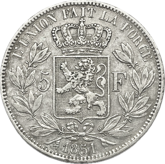 Bélgica - 1851 - 5 Francos