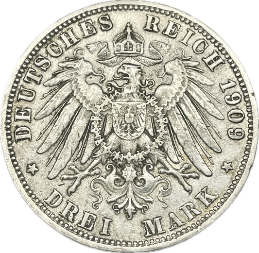Alemania - 1909 - Bavaria - 3 Marcos - D