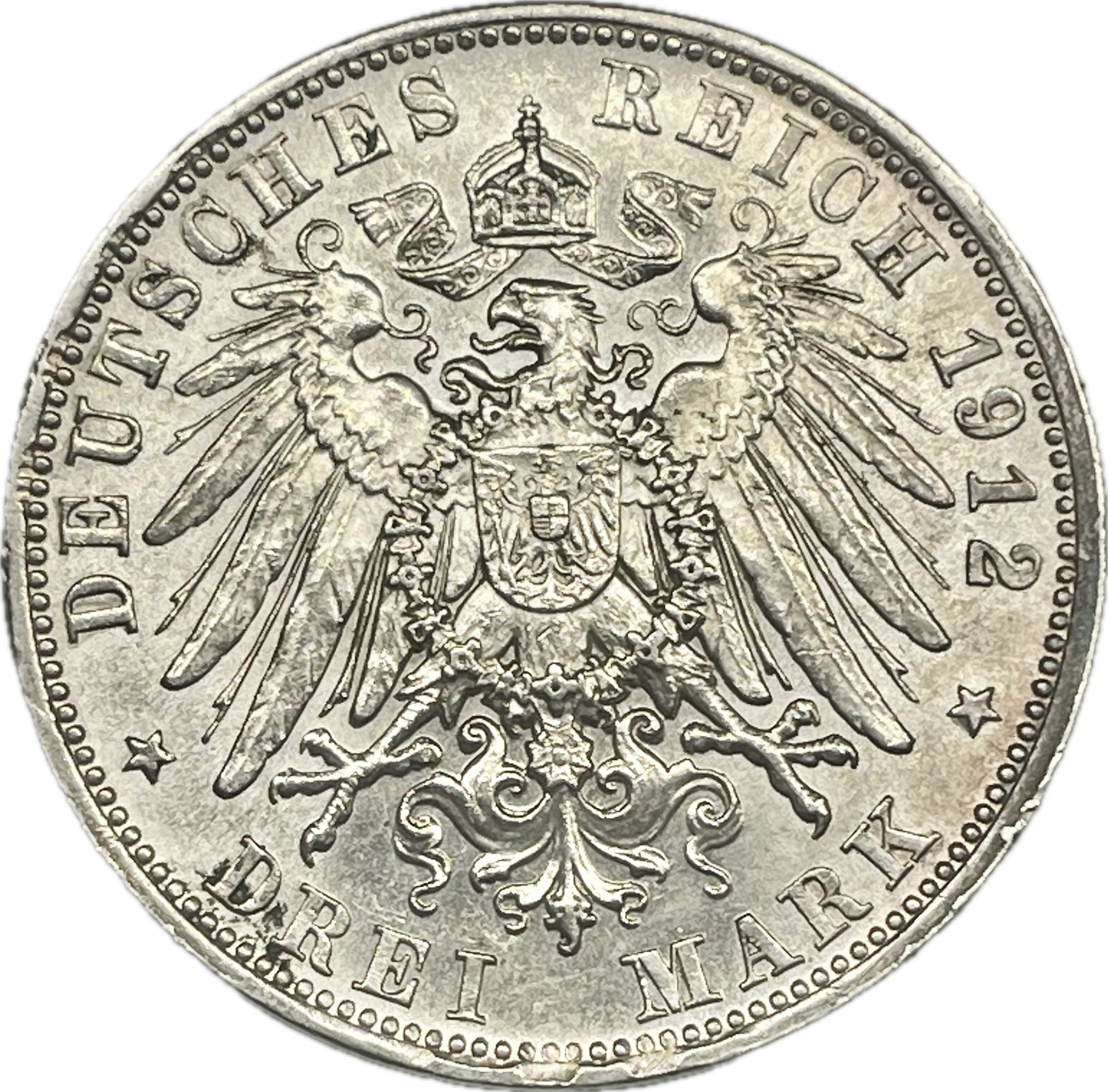 Alemania - 1912 - Bavaria - 3 Marcos - D - Sin Circular