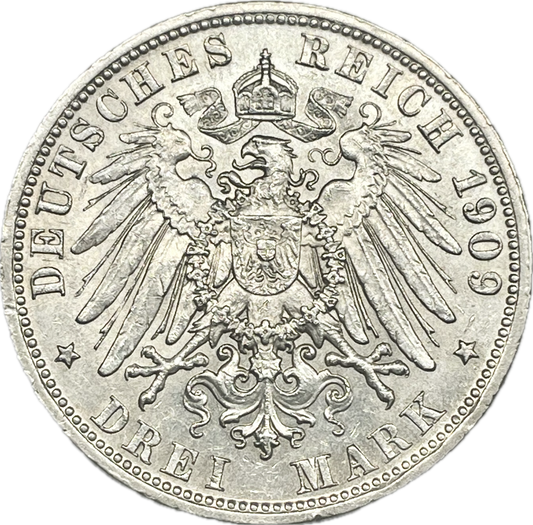 Alemania - 1909 - Bavaria - 3 Marcos - D