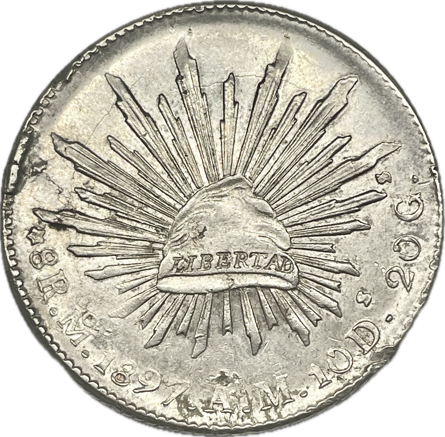México - 1897 - 8 Reales - M - Sin Circular