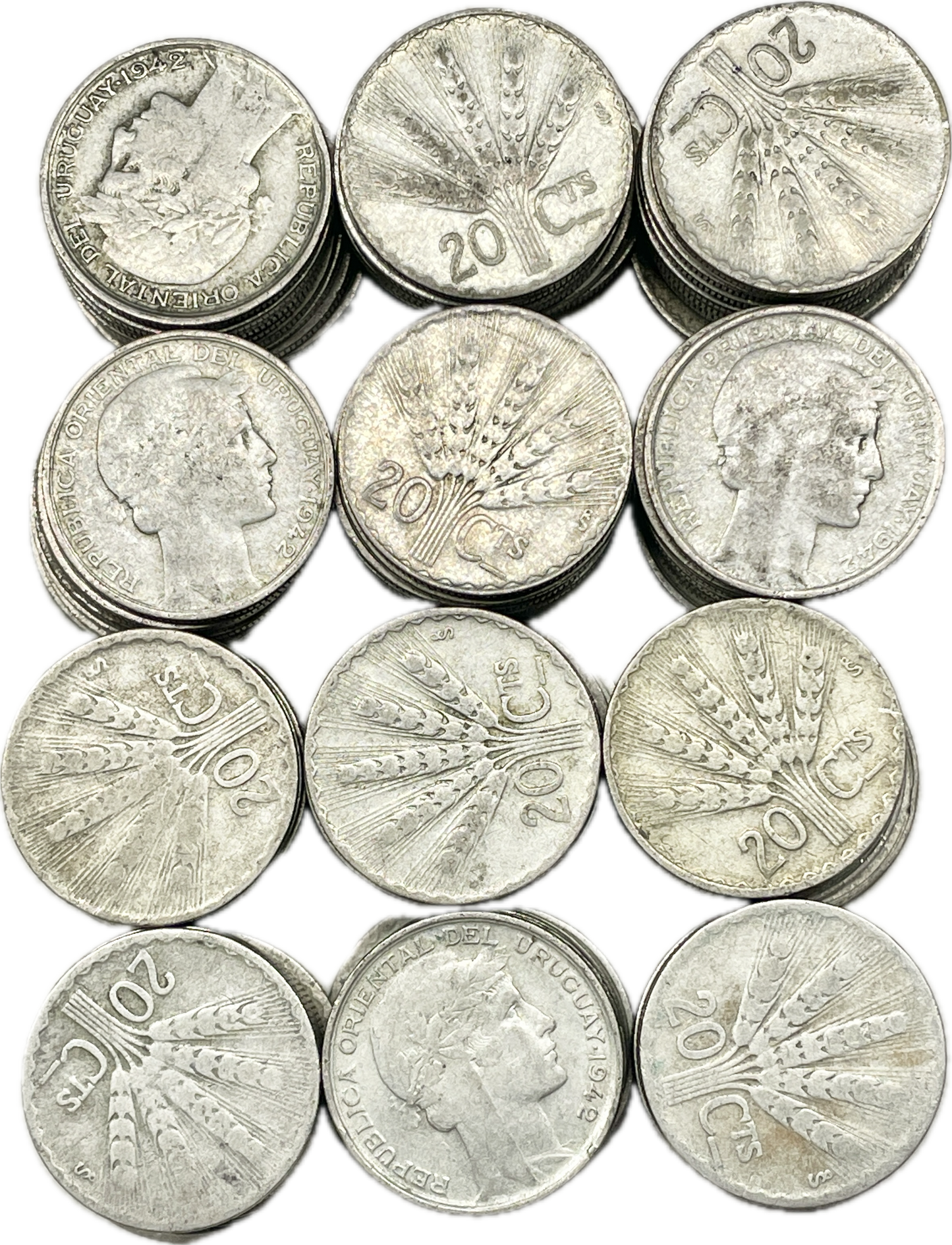 ½ Kilo monedas de Plata - Uruguay - 20 Cent - 1942