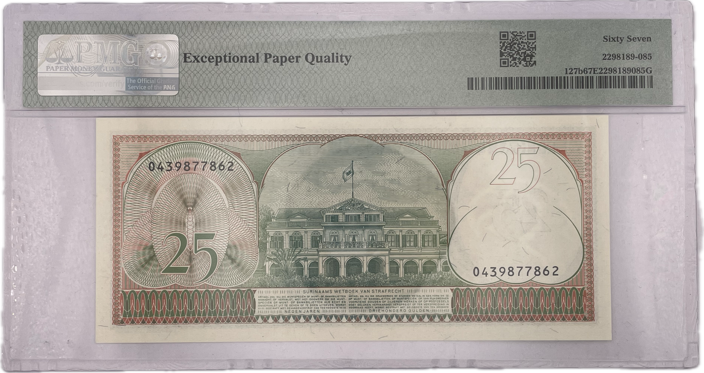 Surinam - 1985 - 25 Gulden - Certificado PMG 67