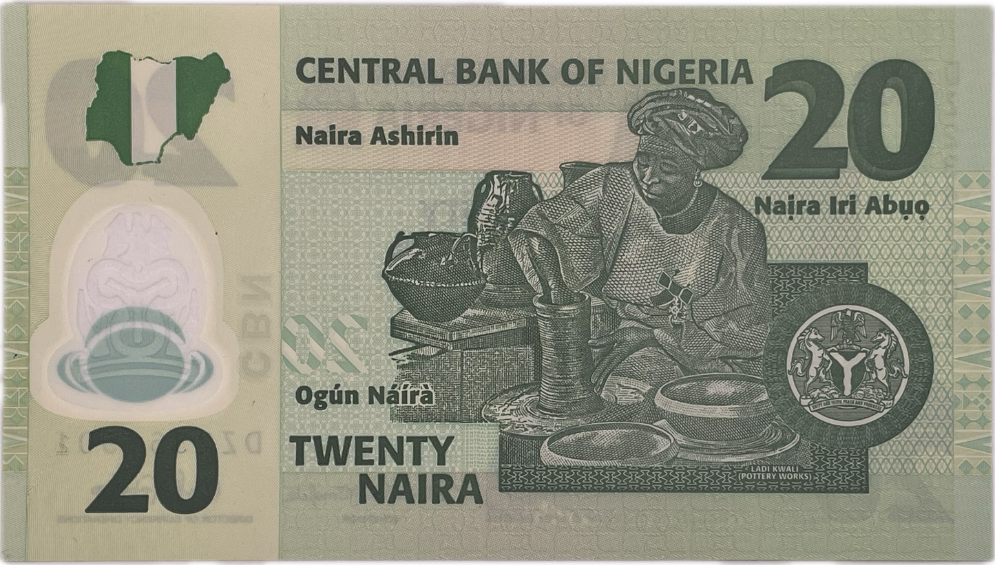 Nigeria - 2017 - 20 Naira - Sin Circular