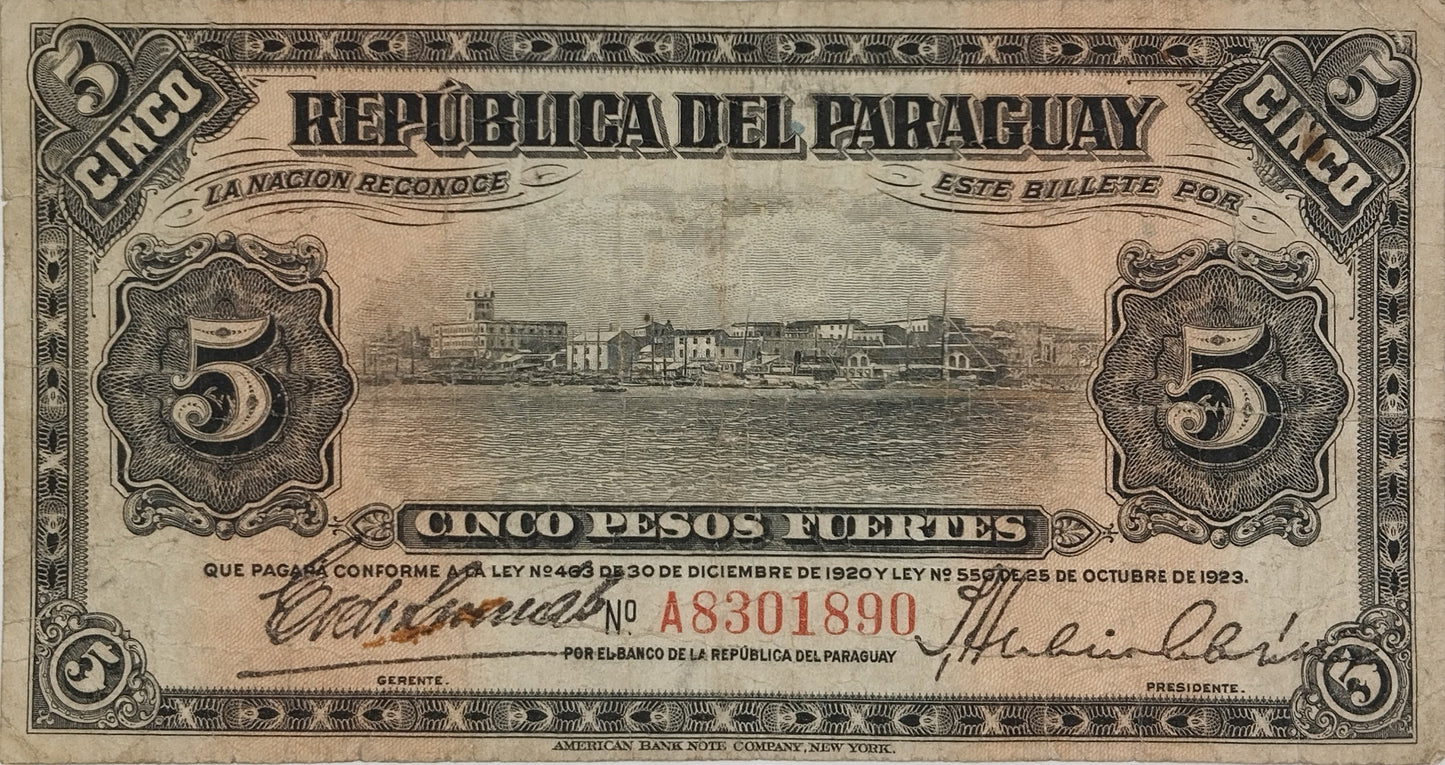 Paraguay - 1923 - 5 Pesos Fuertes