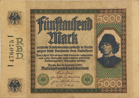 Alemania - 1922 - 5000 Marcos