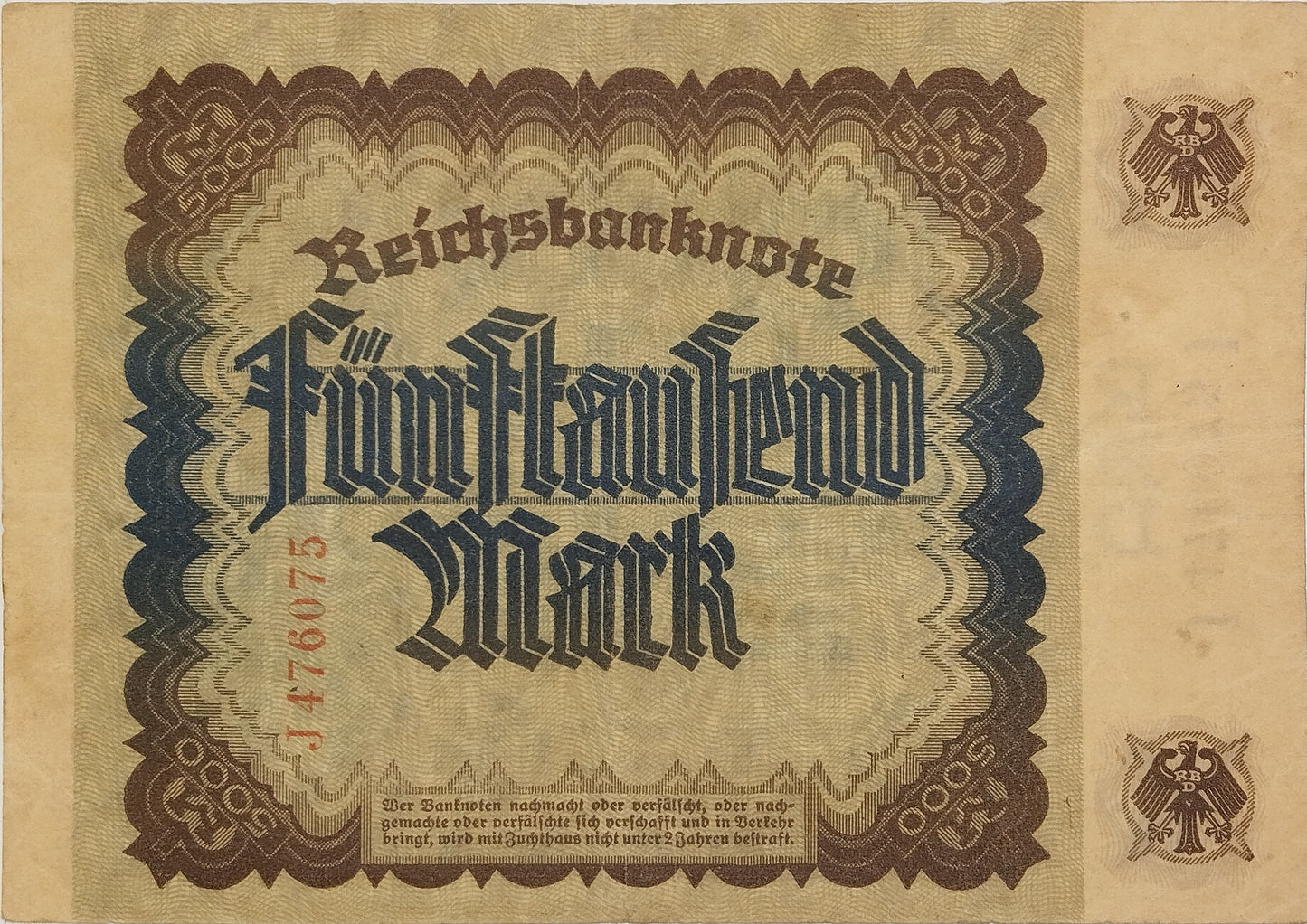 Alemania - 1922 - 5000 Marcos