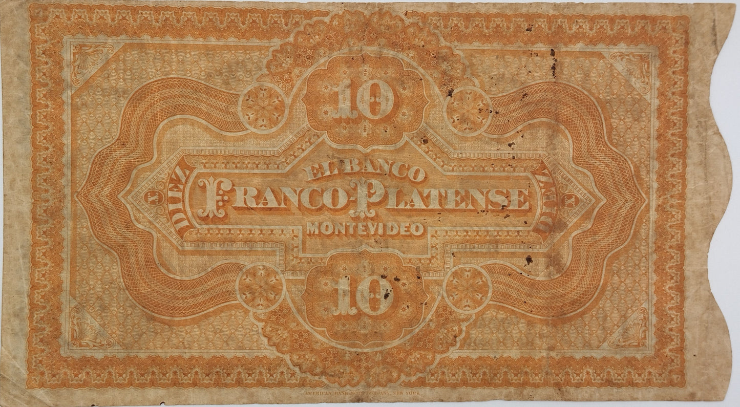 Uruguay - 1871 - 10 Pesos - Banco Franco-Platense