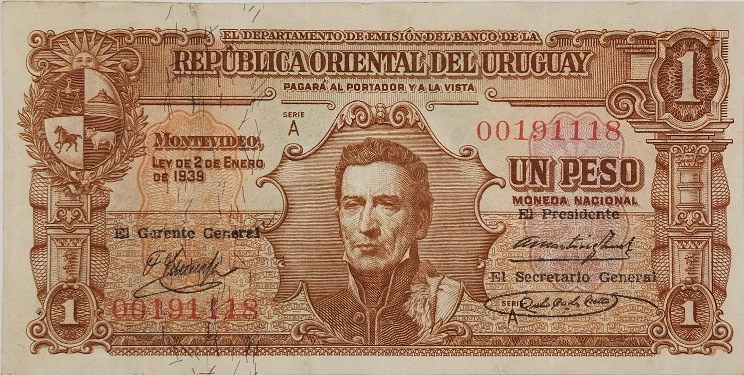 Uruguay - 1939 - 1 Peso