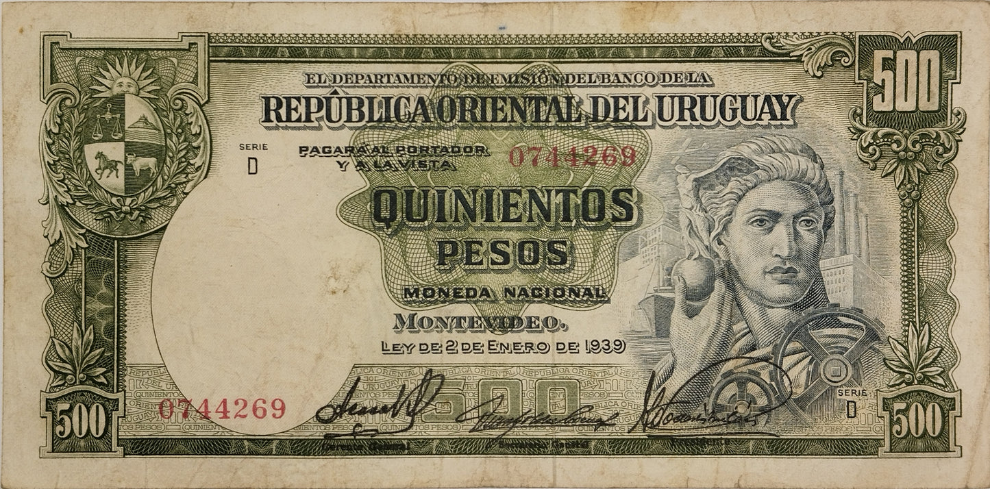 Uruguay - 1939 - 500 Pesos - 10.VIII.14