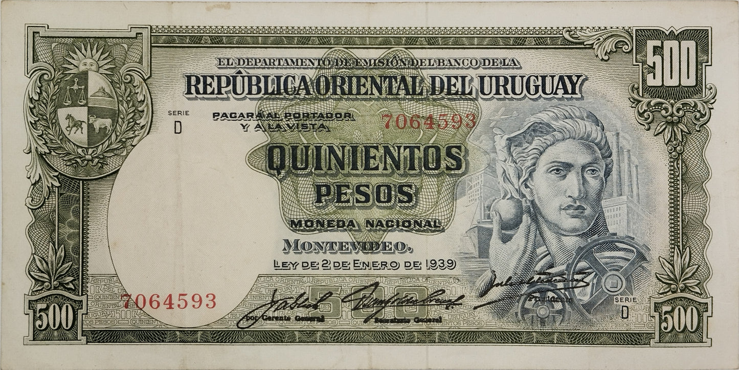 Uruguay - 1939 - 500 Pesos - 10.VIII.17