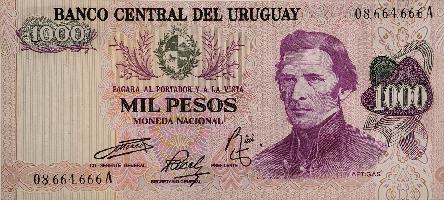 Uruguay - 1974 - 1000 Pesos - 13.A2.2 - Sin Circular