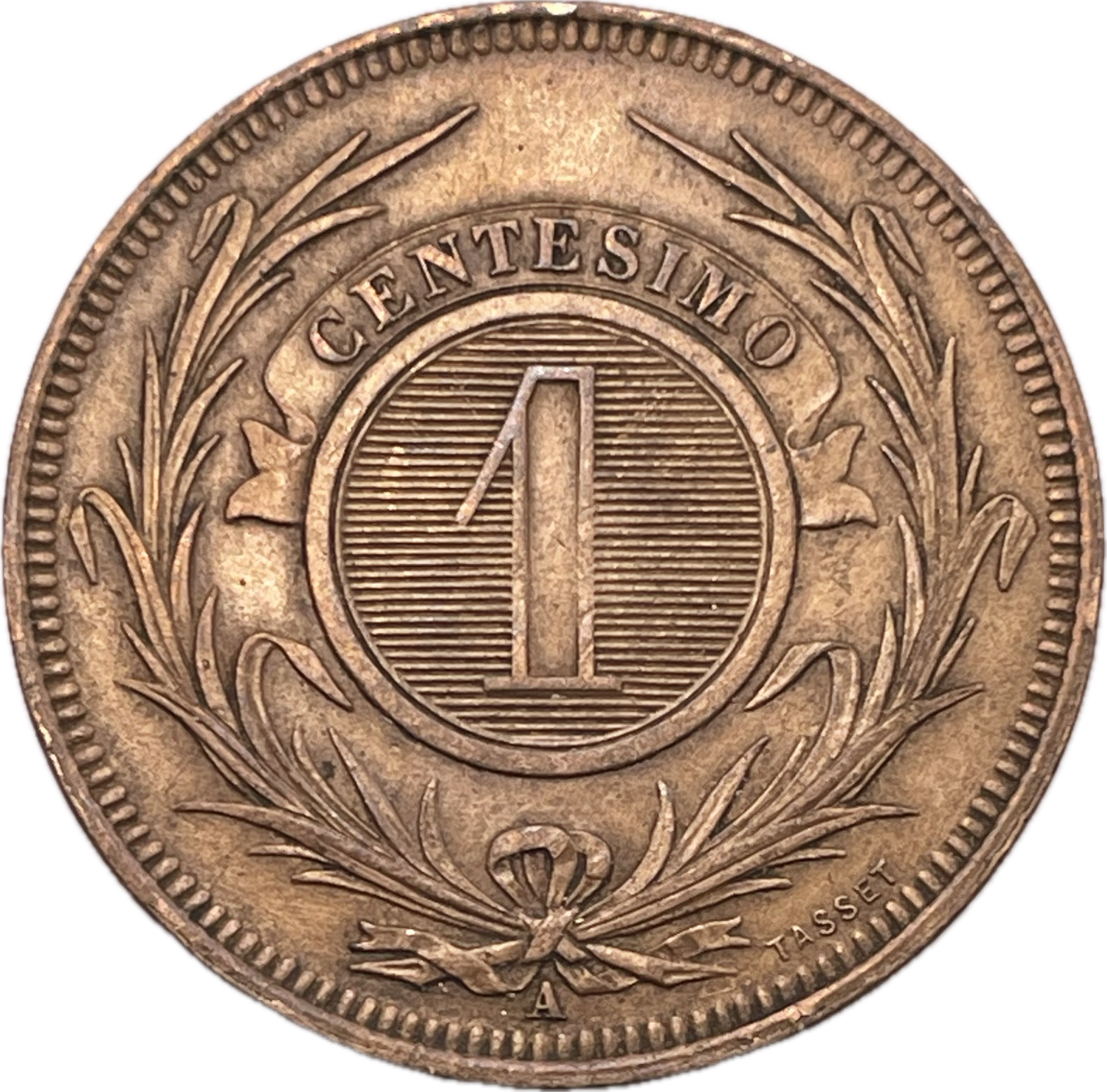 Uruguay - 1869 - 1 Centêsimo - Variante Perlas