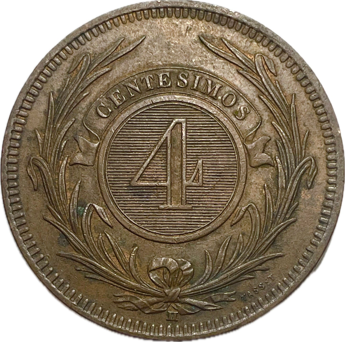 Uruguay - 1869 - 4 Centésimos - Sin Circular