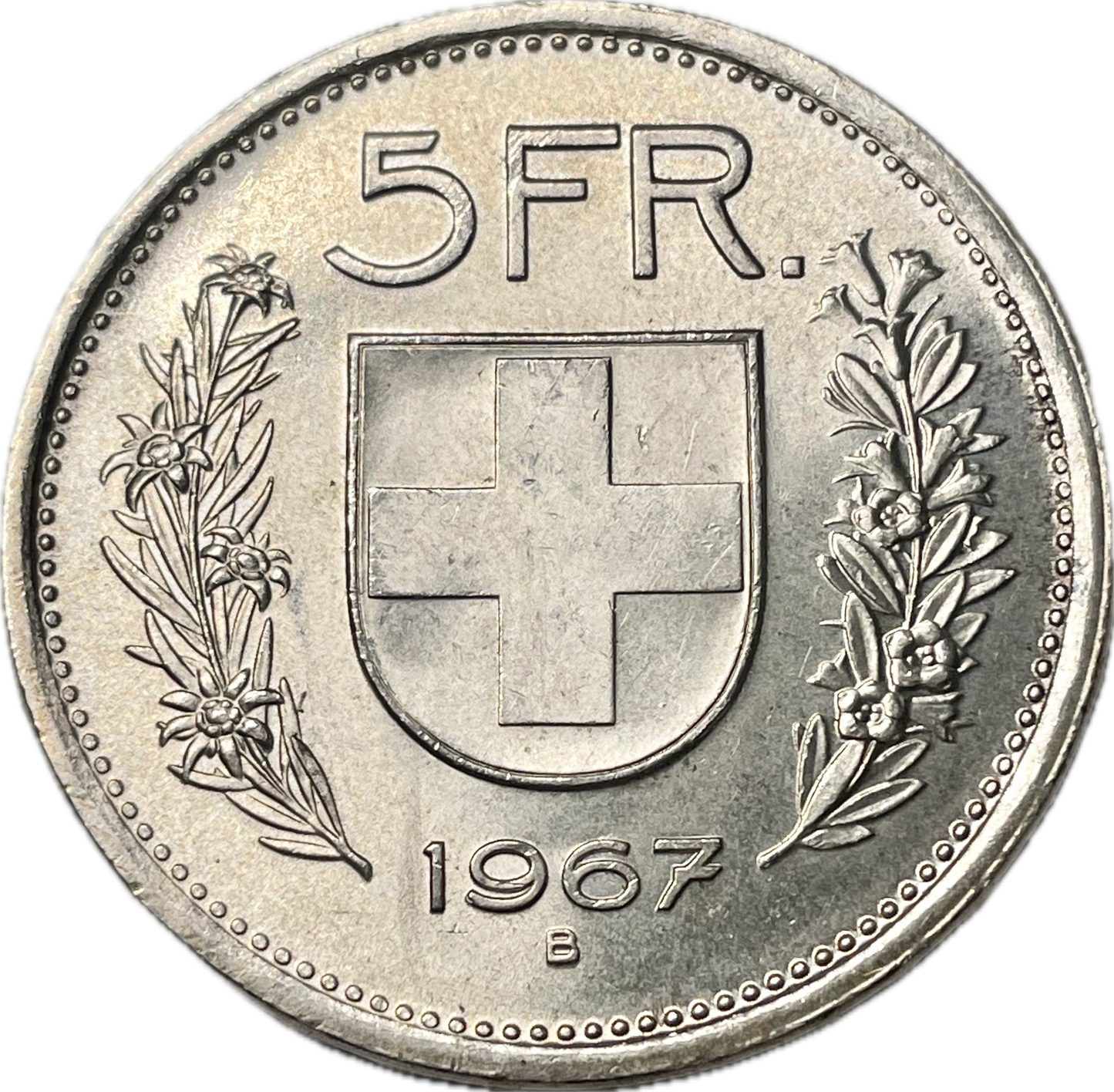 Suiza - 1967 - 5 Francos - Sin Circular