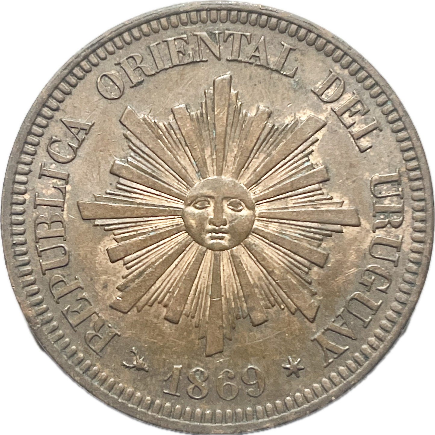 Uruguay - 1869 - 2 Centésimos - Sin Circular