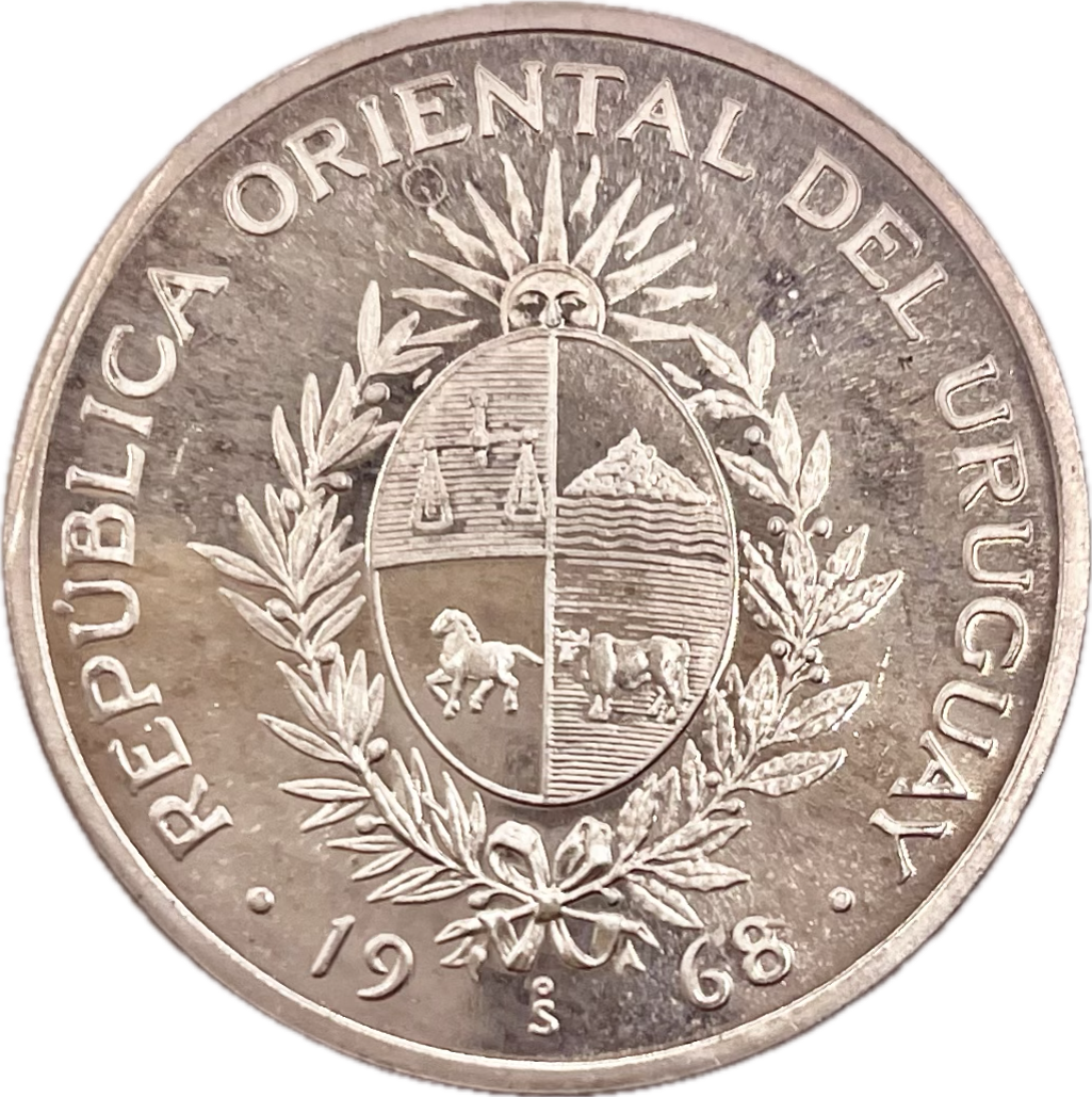 Uruguay - 1968 - 50 Pesos - Ensayo en Plata - Sin Circular
