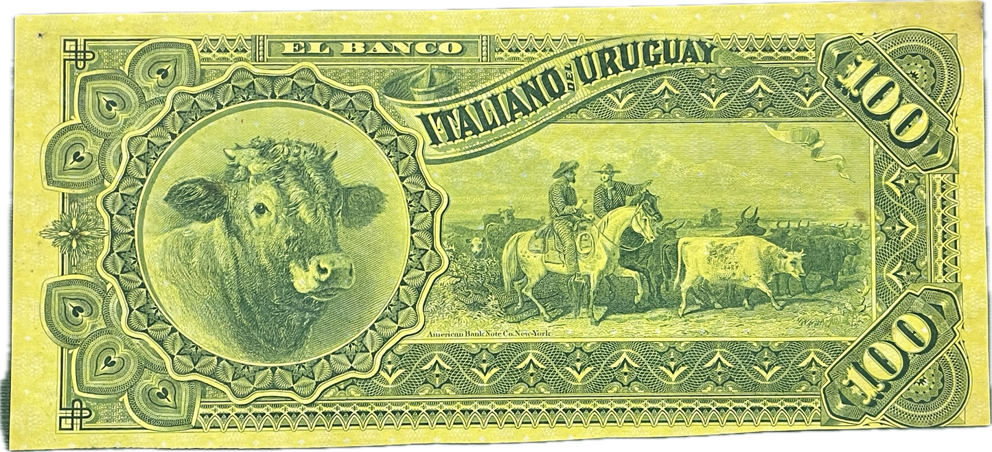Uruguay - 1887 - 100 Pesos - Banco Italiano del Uruguay