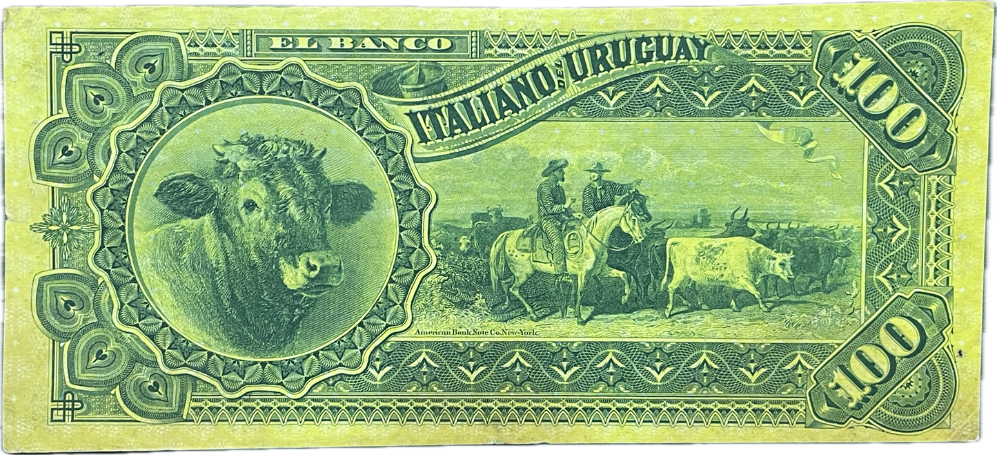 Uruguay - 1887 - 100 Pesos - Banco Italiano del Uruguay