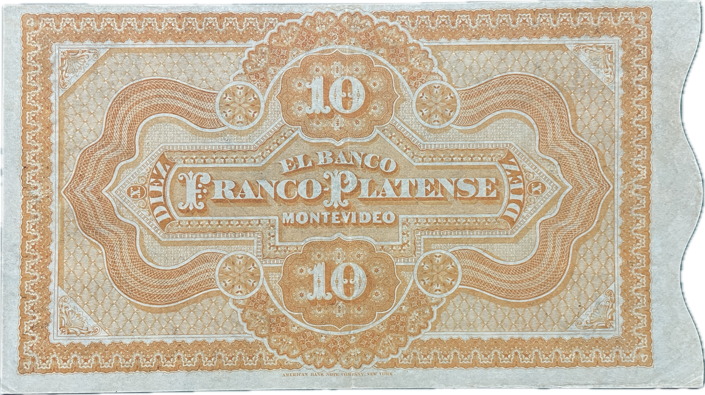 Uruguay - 1871 - 10 Pesos, Banco Franco-Platense