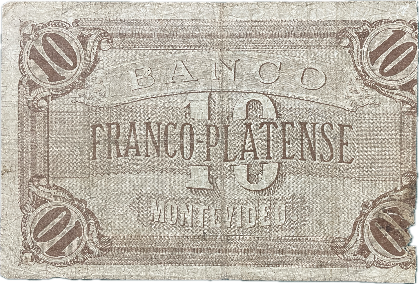 Uruguay - 1871 - 10 Pesos, El Banco Franco-Platense