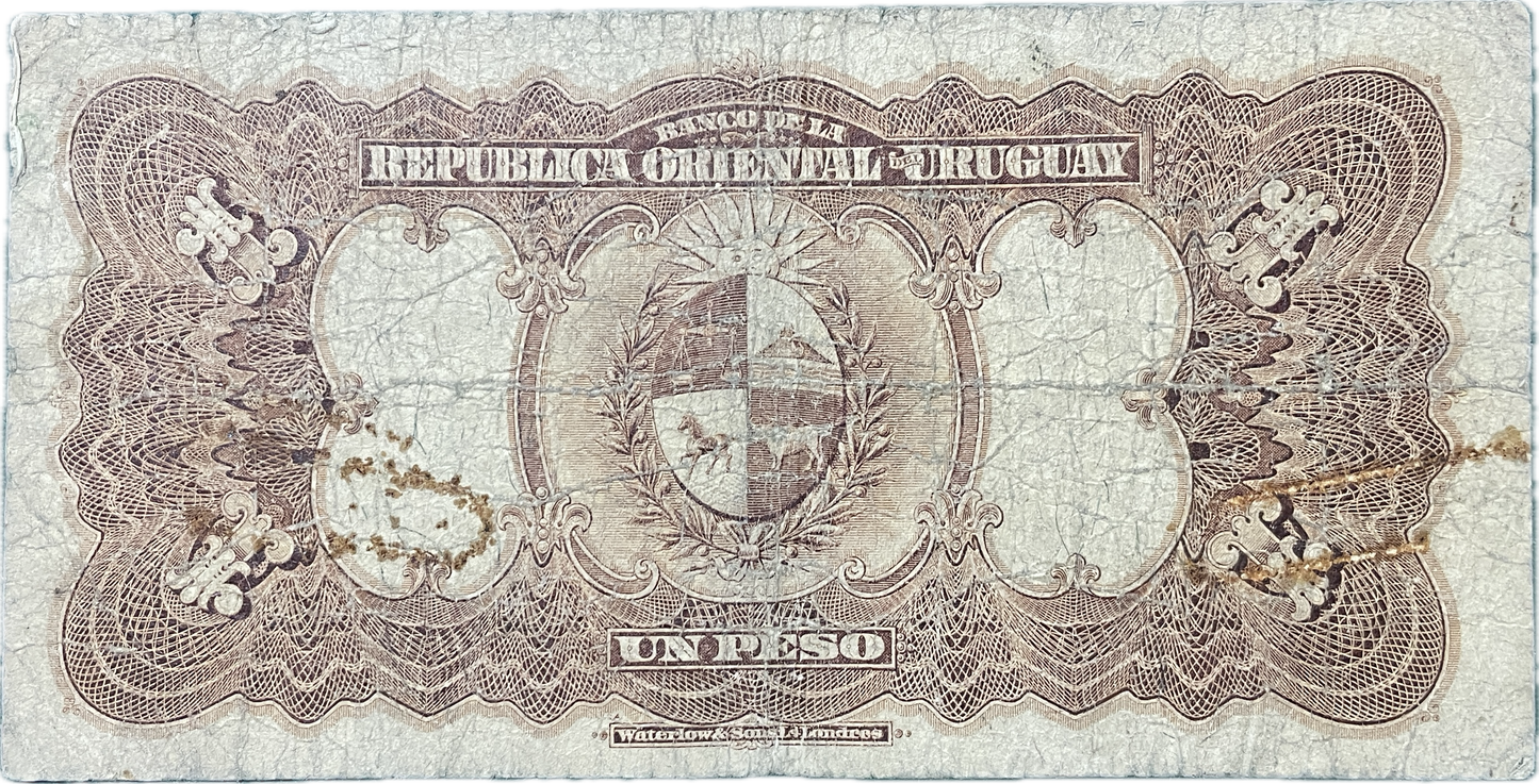 Uruguay - 1914 - 1 Peso - 4.III.25 - Banco de la República Oriental del Uruguay