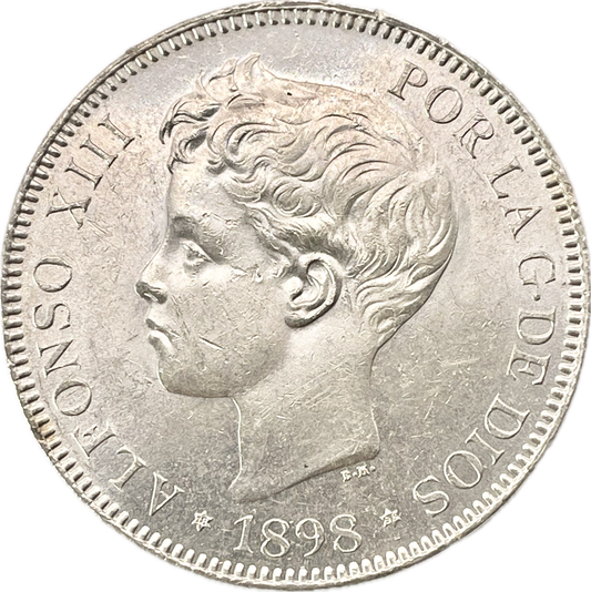 España - 1898 - 5 Pesetas - Sin Circular