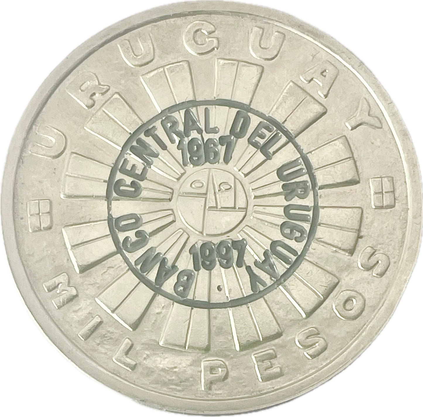 Uruguay - 1997 - 1000 Pesos - Resello BCU 30 años