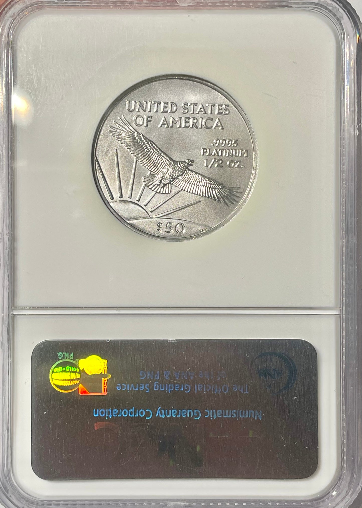 Estados Unidos - 2008 - 50 Dólares - 1/2 Onza de Platino - Certificada