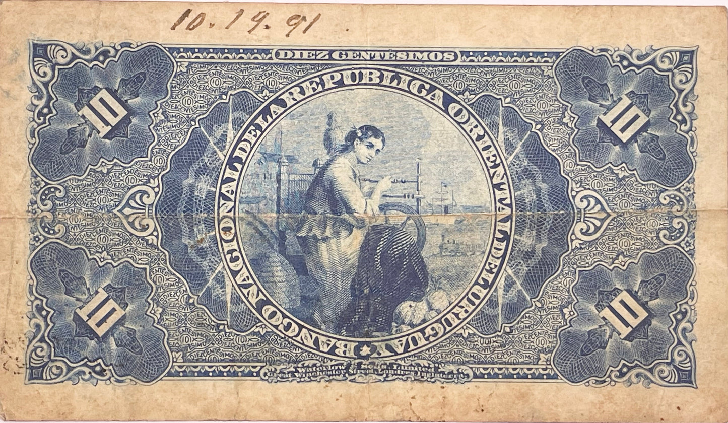 Uruguay - 1887 - 10 Centésimos - Banco Nacional