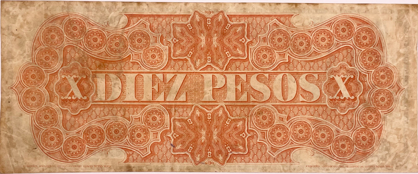 Uruguay - 1867 - 10 Pesos - Banco Oriental - Serie B