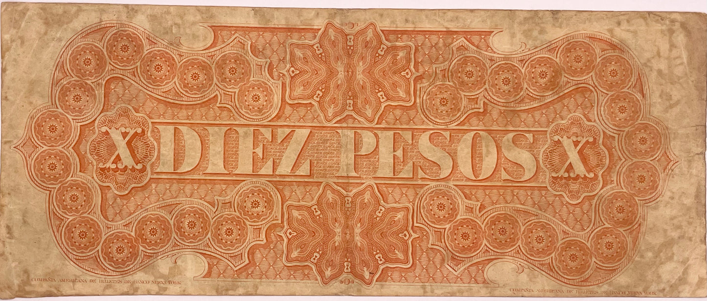 Uruguay - 1867 - 10 Pesos - Banco Oriental - Serie D