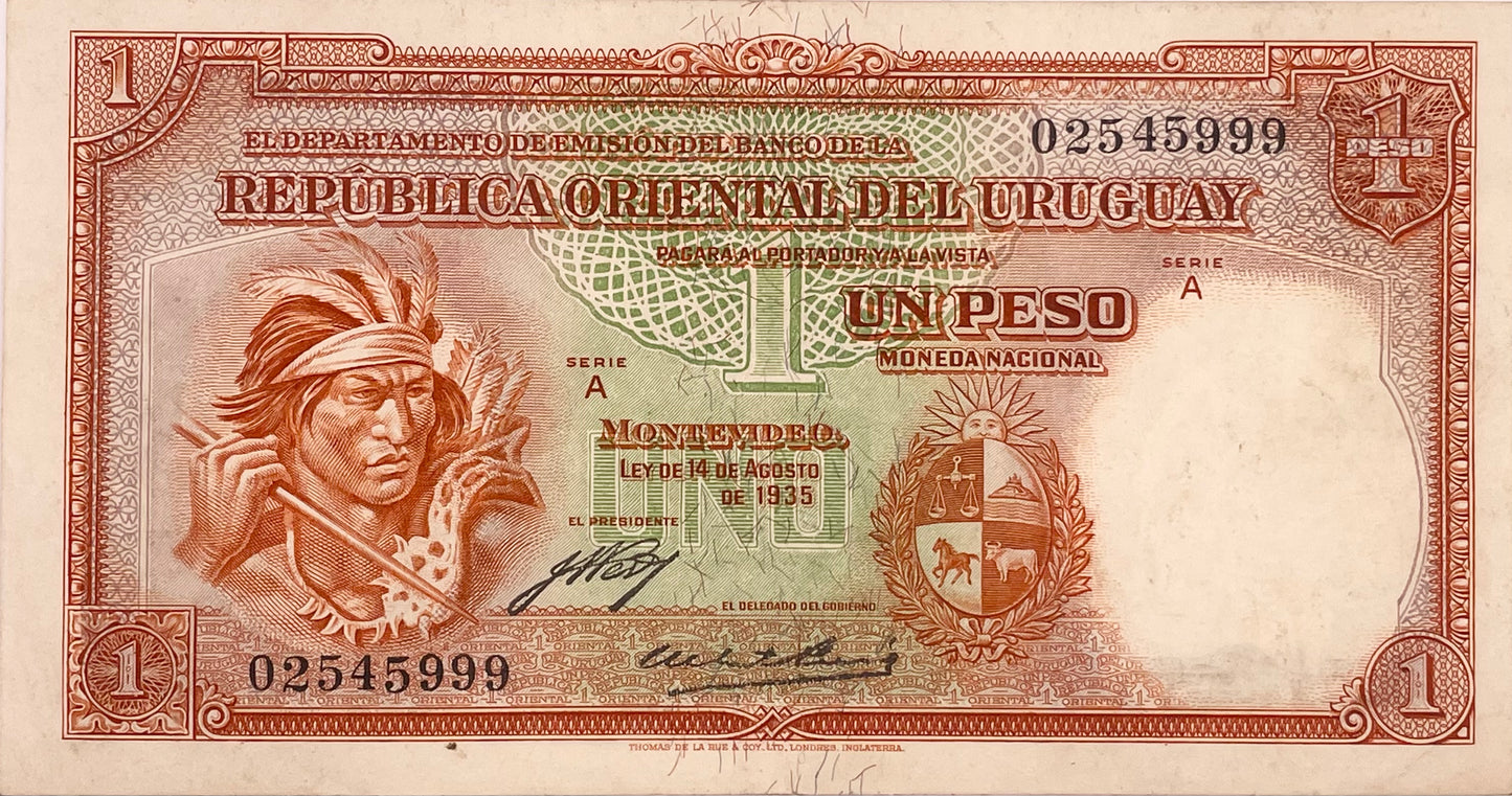 Uruguay - 1935 - 1 Peso - Banco de la República Oriental del Uruguay - 9.III.1