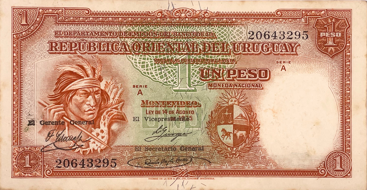Uruguay - 1935 - 1 Peso - Banco de la República Oriental del Uruguay - 9.III.13