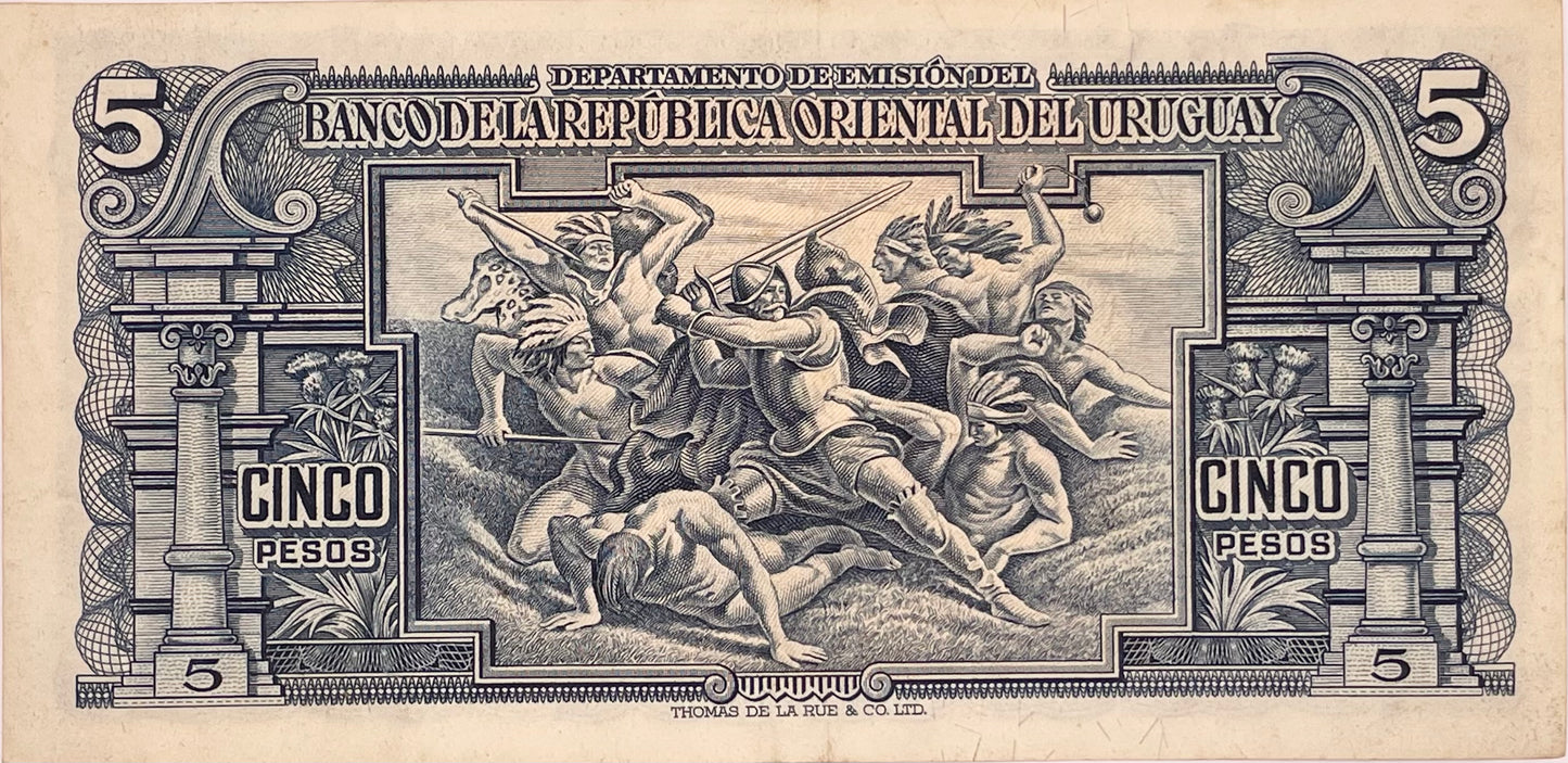 Uruguay - 1939 - 5 Pesos - Banco de la República Oriental del Uruguay - 10.IV.18 - Sin Circular