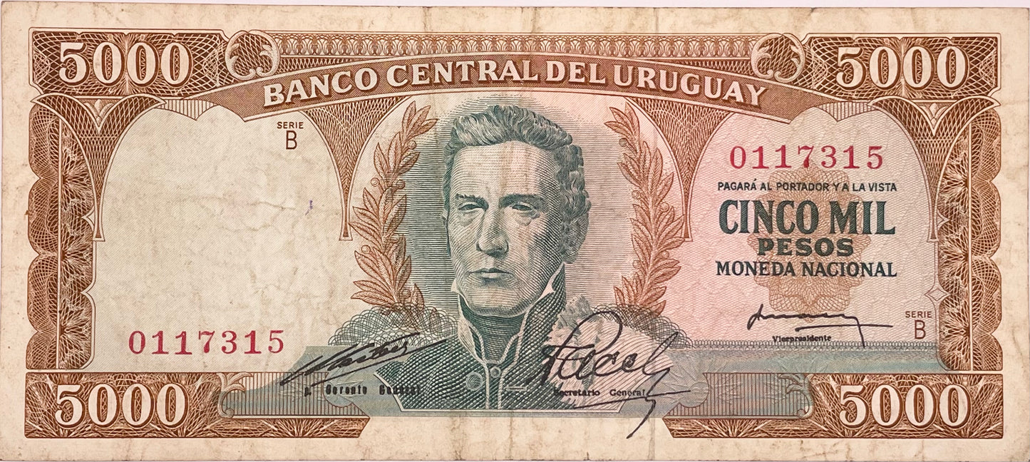 Uruguay - 1968 - 5000 Pesos - Banco Central del Uruguay - 10.B.1