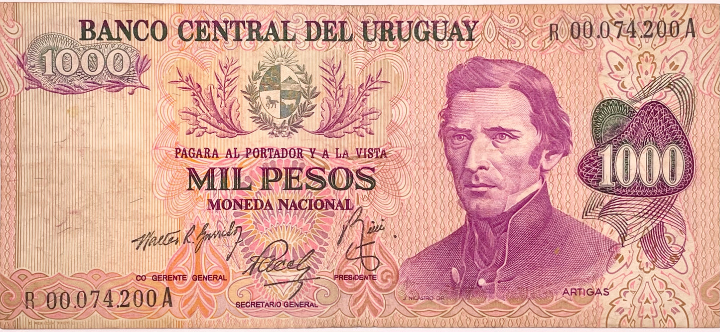 Uruguay - 1974 - 1000 Pesos - Banco Central del Uruguay - 13.A.R1