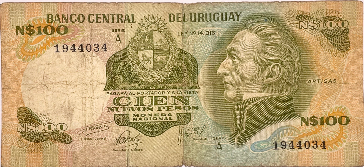 Uruguay - 1975 - N$ 100 - Banco Central del Uruguay - 22 A